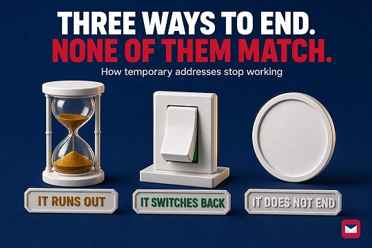 An hourglass mid-run, a rocker switch in the off position with a green strip, and a plain wall clock face with no hands and no numerals.